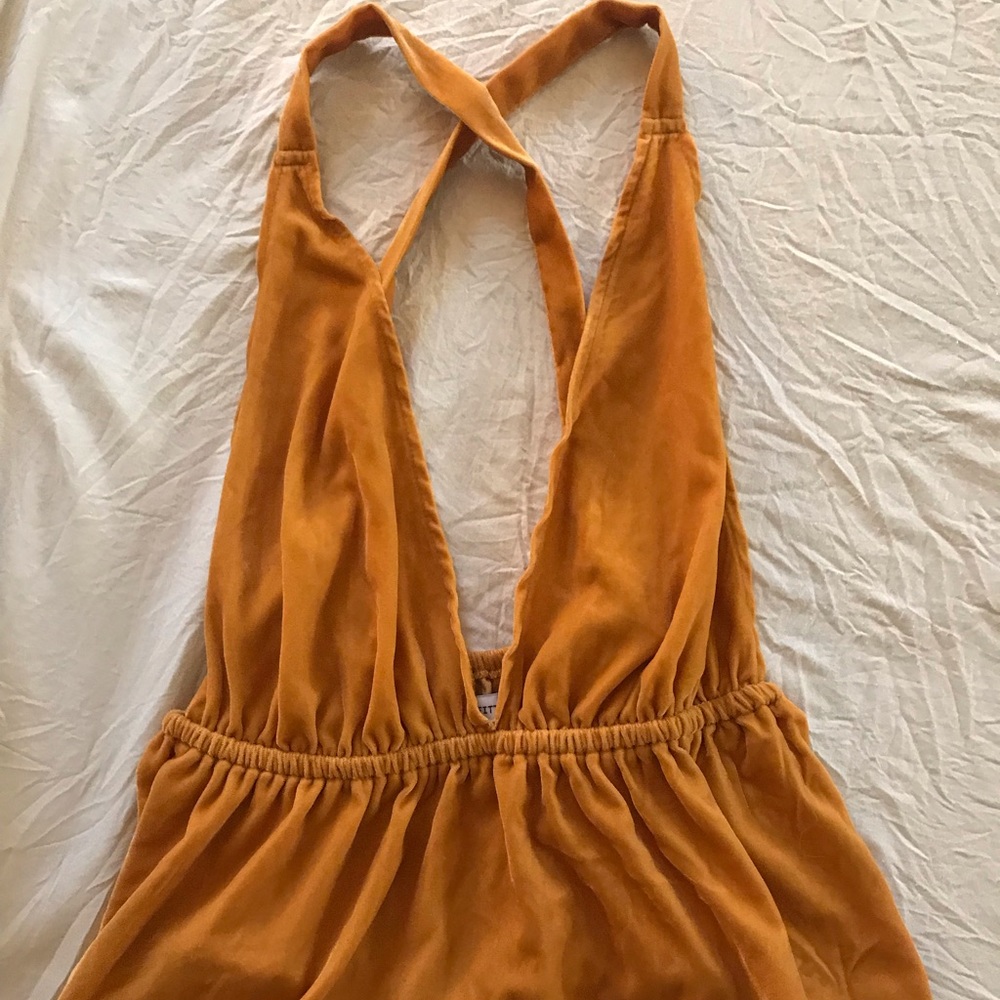 Cross back velvet tank